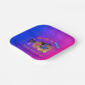 美しいまたはビートブルーホットピンク金ゴールド性別の表示 ペーパープレート (傾斜あり)