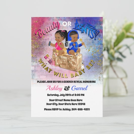 美しいまたはビート招待状!性別を明かす！ 招待状 (スタンド正面)