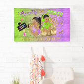 美しいまたはビート紫の緑の金ゴールド性別リビール 横断幕 (インサイチュ)