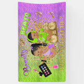 美しいまたはビート紫の緑の金ゴールド性別リビール 横断幕 (縦)