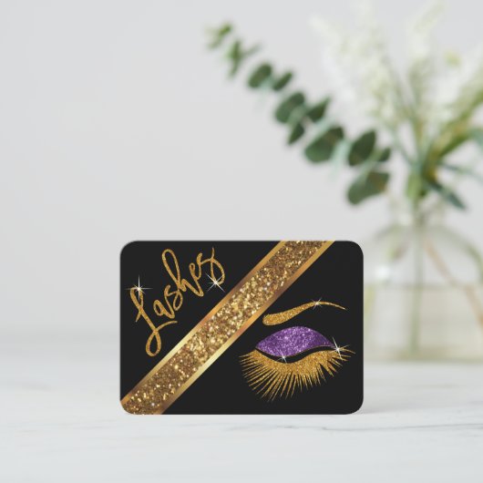 美しいまつ毛 – 紫 名刺 (スタンド正面)