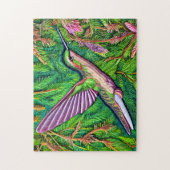 美しいみすぼらしいシックな小さなハミングバード。 ジグソーパズル (縦)