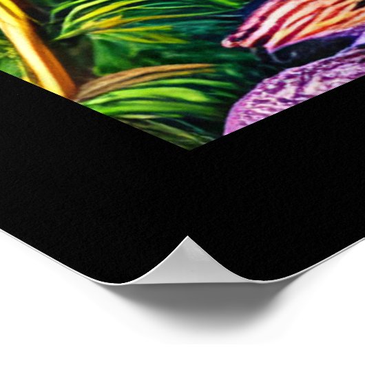 美しいみすぼらしいシックな小さなハミングバード。 ポスター (角)