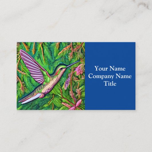 美しいみすぼらしいシックな小さなハミングバード。 名刺 (正面)