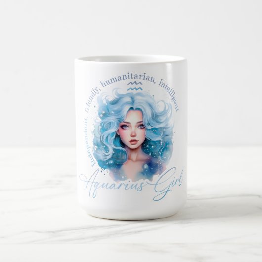 美しいみずがめ座の女性の特徴 コーヒーマグカップ (中央)
