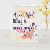 美しいものは決して完璧ではない 名言 カード (黄色い花)