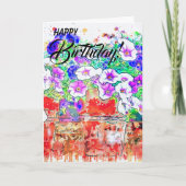 美しいもの水の色誕生日 カード (正面)