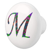 美しいよくはしゃぐ絞り染めレターMモノグラム セラミックノブ (右)