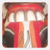 美しいよくはしゃぐ驚くべき舌:ユーモアのTouch スクエアシール (正面)