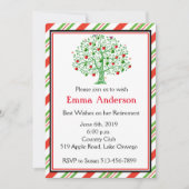 美しいりんごの木の先生の退職パーティー 招待状 (正面)