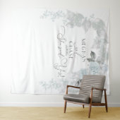 美しいアイスブルーとホワイトローズのアーチ タペストリー (インサイチュ(横))