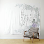 美しいアイスブルーのライラックと白いバラのアーチ タペストリー (インサイチュ(横))