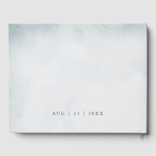 美しいアイスブルー薄紫とホワイトローズ ゲストブック (裏面)