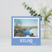 美しいアイスランドの冬素晴らしの風景の芸術の挨拶 シーズンカード (スタンド正面)