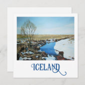 美しいアイスランド春雪の風景素晴らしアート シーズンカード (正面/裏面)