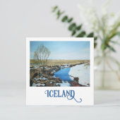 美しいアイスランド春雪の風景素晴らしアート シーズンカード (スタンド正面)