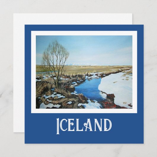 美しいアイスランド現実主義の風景の素晴らしシーンアート シーズンカード (正面/裏面)