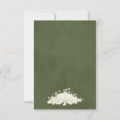 美しいアイボリーまたはホワイトウォーター色のバラ結婚ズ 出欠カード (裏面)