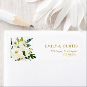 美しいアイボリーホワイトウォーター色フローラアドレス ラベル (インサイチュ)