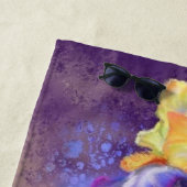 美しいアイリスの花 – Migned Art 絵画's ビーチタオル (インサイチュ)