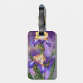 美しいアイリスフラワーラゲージタグ ラゲッジタグ (裏面縦)