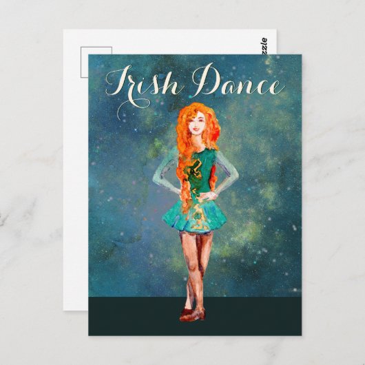 美しいアイリッシュダンサー懸命シューダンス ポストカード (正面/裏面)