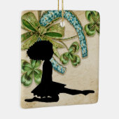 美しいアイリッシュダンサー、シャムロックと馬蹄形 セラミックオーナメント (右)