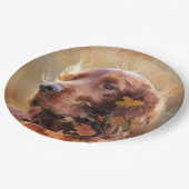 美しいアイリッシュレッドセッター ペーパープレート (アングル)