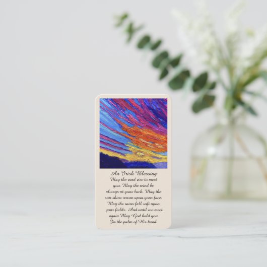 美しいアイリッシュ賛美の記念祈りの言葉カード 名刺 (スタンド正面)