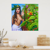 美しいアウトザワールドドリーミー宇宙雑草の女神 ポスター (キッチン)