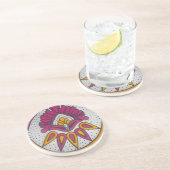 美しいアカラフルフリカ織物モチーフプリント コースター (側面)