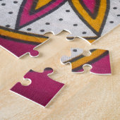 美しいアカラフルフリカ織物モチーフプリント ジグソーパズル (側面)