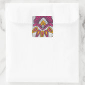 美しいアカラフルフリカ織物モチーフプリント スクエアシール (バッグ)