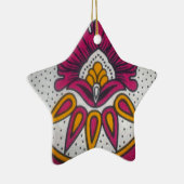 美しいアカラフルフリカ織物モチーフプリント セラミックオーナメント (右)