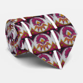 美しいアカラフルフリカ織物モチーフプリント ネクタイ (ロール)