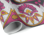 美しいアカラフルフリカ織物モチーフプリント ラッピングペーパー (ロールコーナー)