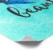 美しいアクアバタフライの水色である ポスター (角)