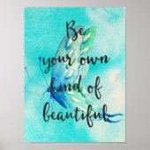 美しいアクアバタフライの水色である ポスター (正面)