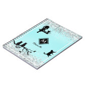 美しいアクアブルーウォーターカラー銀河系ガールダイアリー ノートブック (左側)