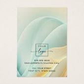 美しいアクア黄金の渦巻きイヤリングディスプレイカード (裏面)