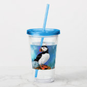 美しいアクリルタンブラー大西洋パフィンバード アクリルタンブラー (裏面)