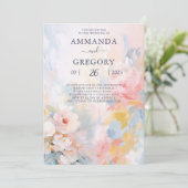 美しいアクリル結婚フローラの花束 招待状 (スタンド正面)