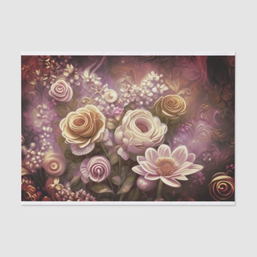 美しいアクリル花柄ティッシュペーパー 薄葉紙 (正面)