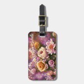 美しいアクリル花柄 ラゲッジタグ (正面縦)