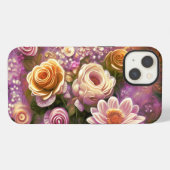 美しいアクリル花柄 iPhoneケース (裏面横)