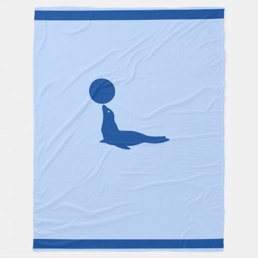 美しいアシカとボール フリースブランケット (正面)
