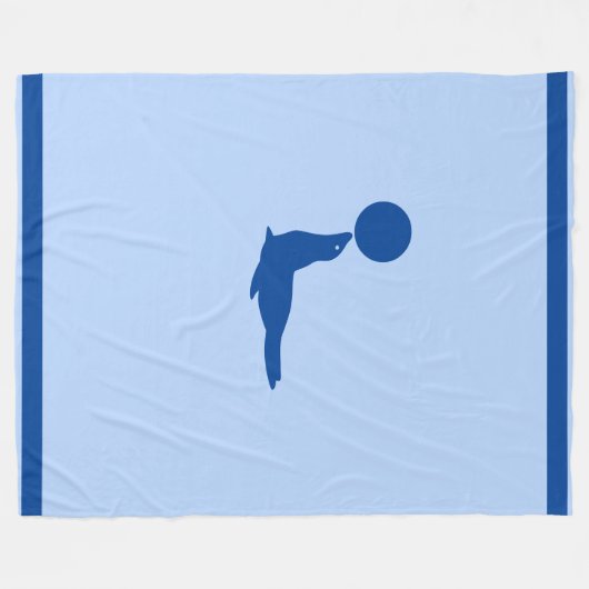 美しいアシカとボール フリースブランケット (正面(横))