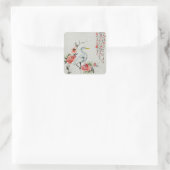 美しいアジアのツルの鳥 スクエアシール (バッグ)