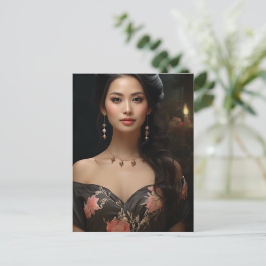 美しいアジア人女性 ポストカード (スタンド正面)