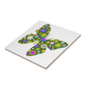 美しいアジザ蝶の羽の幻想的な花々 タイル (側面)